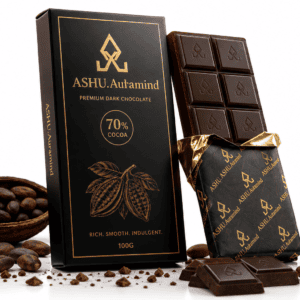 ASHU.Auramind Premium Dark Chocolate Bar | 70% Cocoa Rich Dark Chocolate | 100g